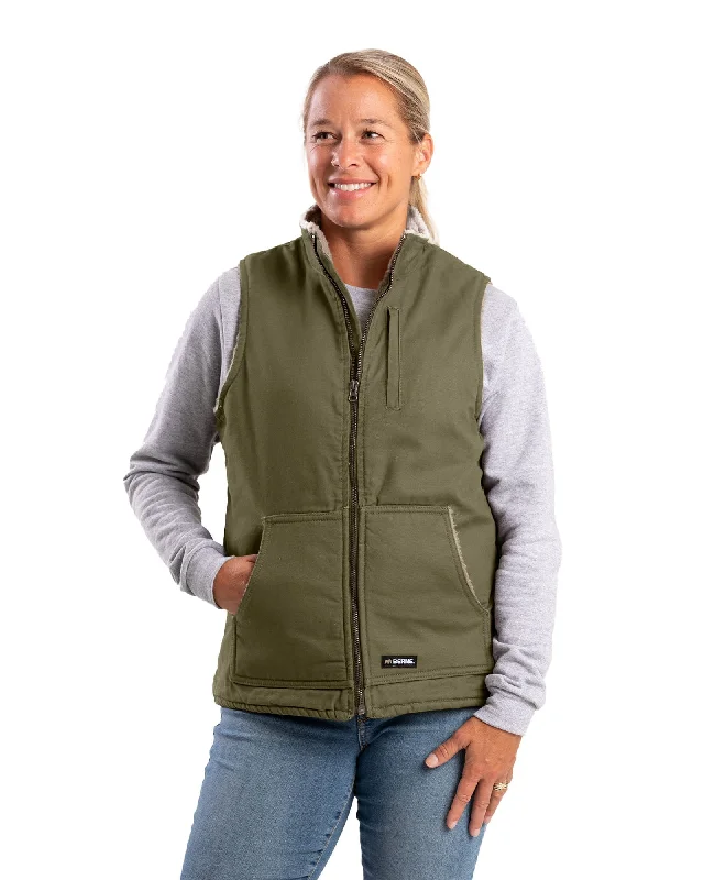 Women's Sherpa-Lined Softstone Duck Vest